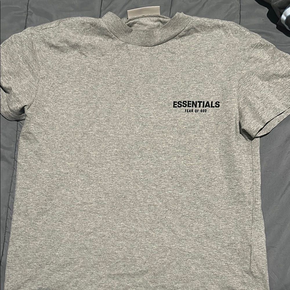 Essentials Gray Short Sleeve Tee Classic Cotton Blend